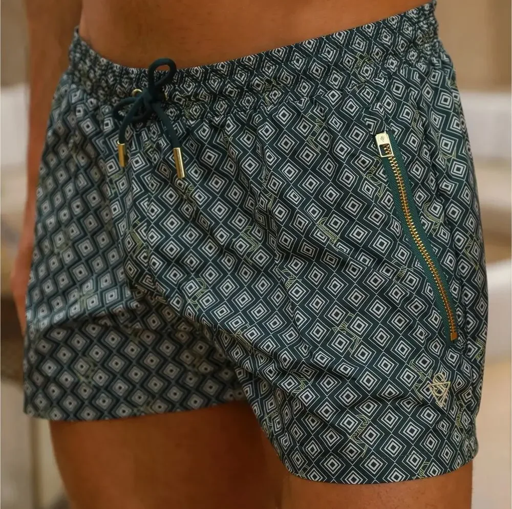 SINK Swimwear Signature Green Trunks Meridian Medium
